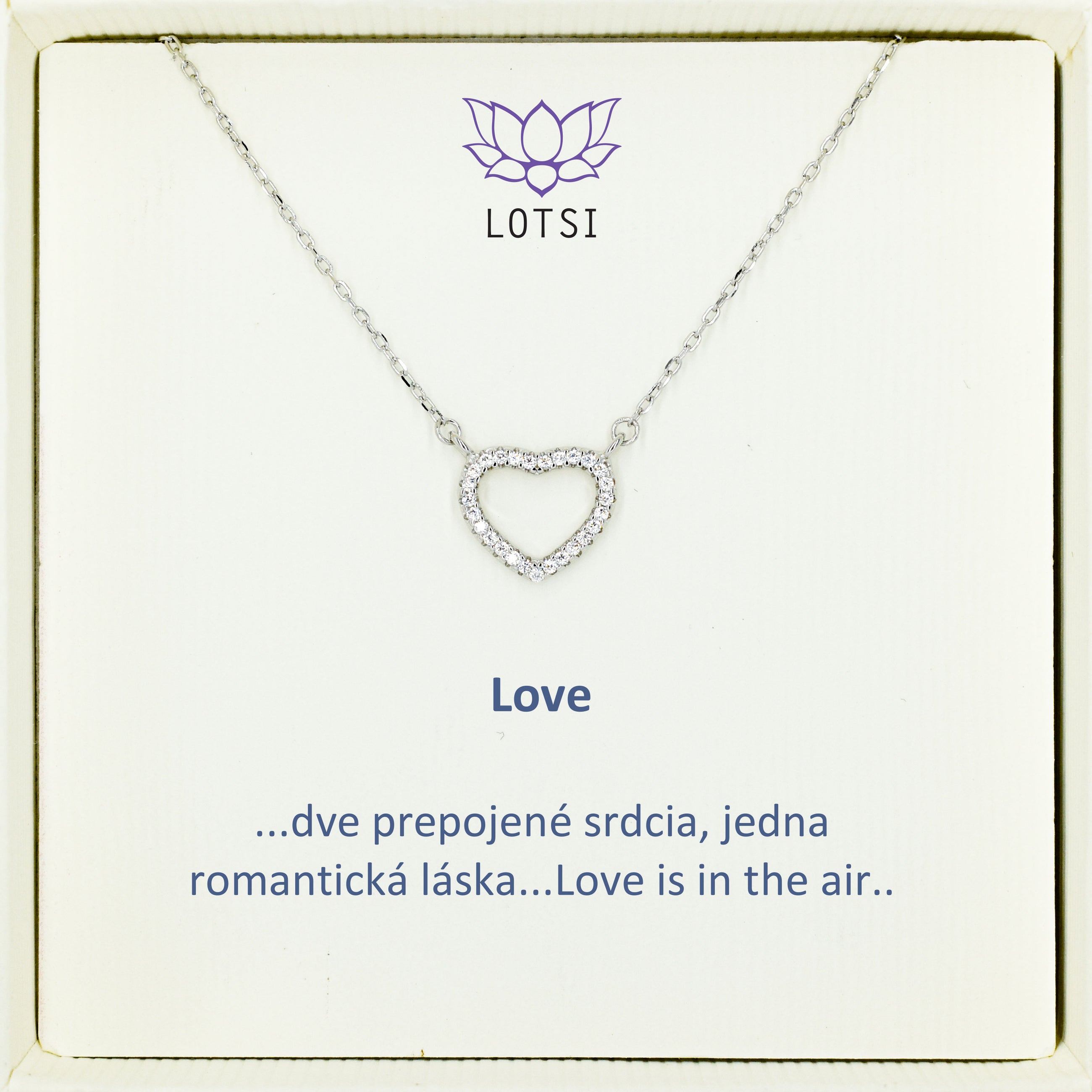Strieborná retiazka Love