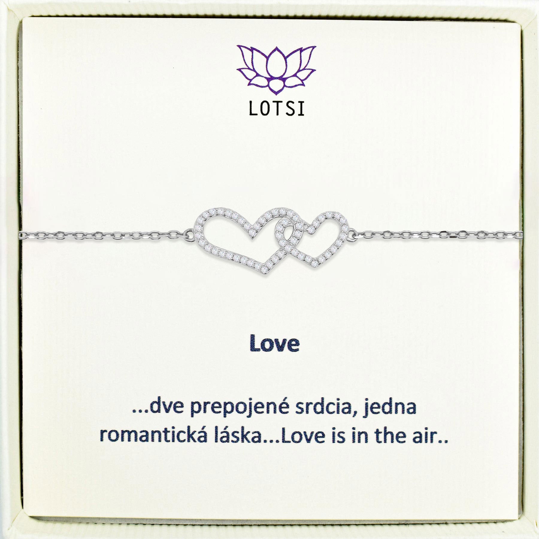 Strieborný náramok Love