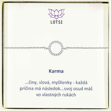 Strieborný náramok Karma