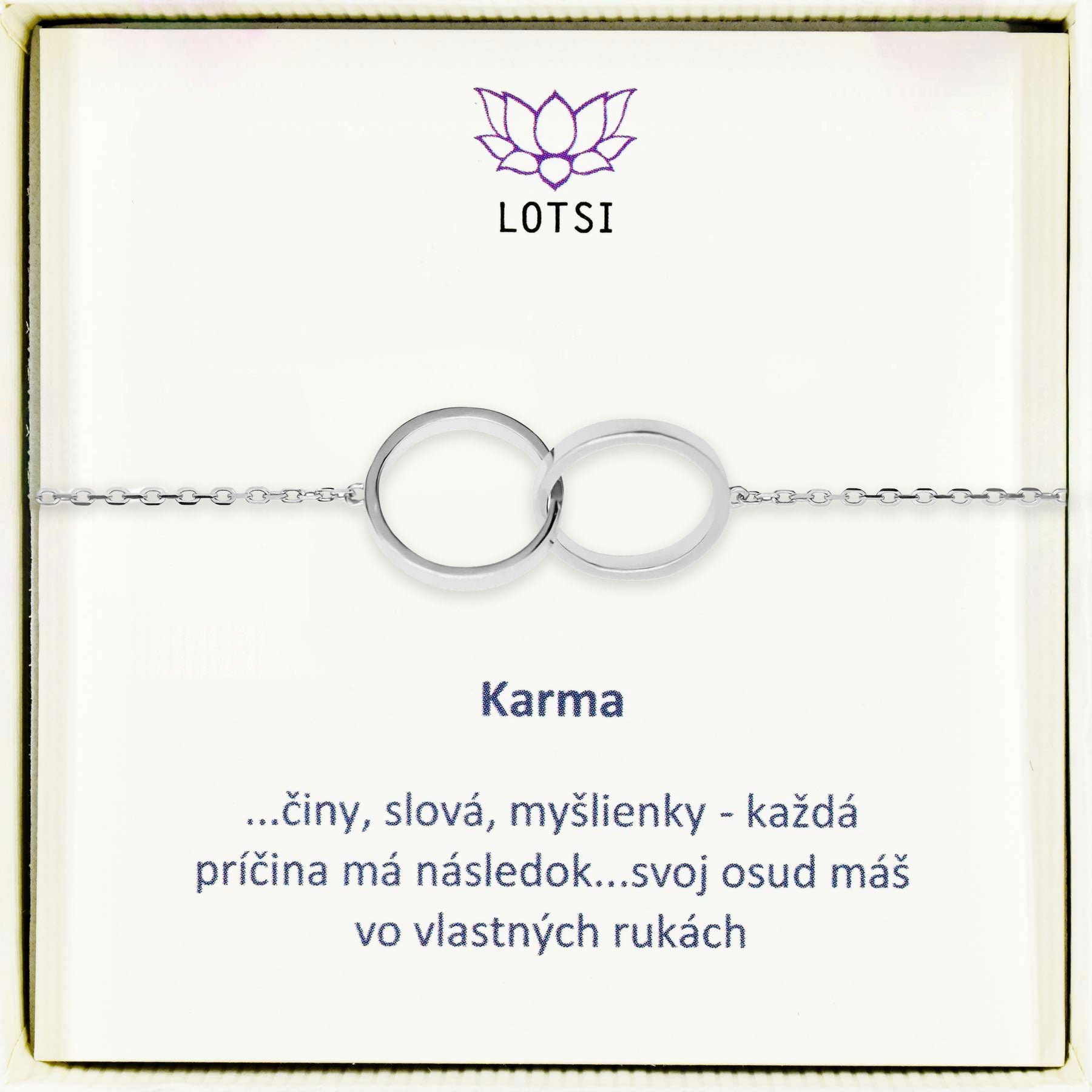 Strieborný náramok Karma