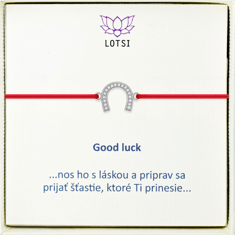 Strieborný náramok Good luck