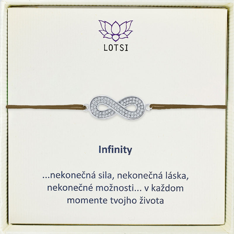 Strieborný náramok Infinity