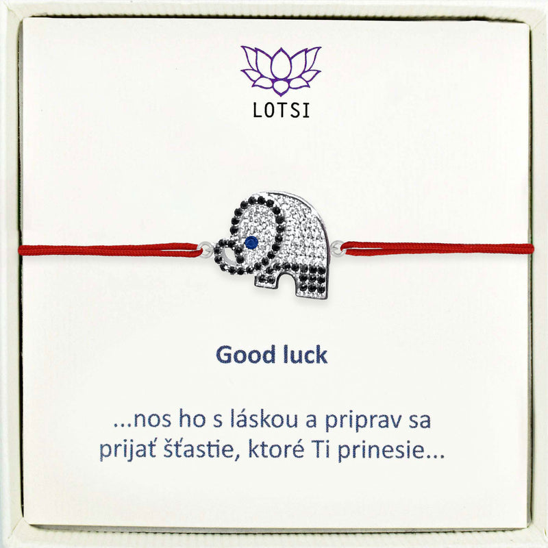 Strieborný náramok Good luck