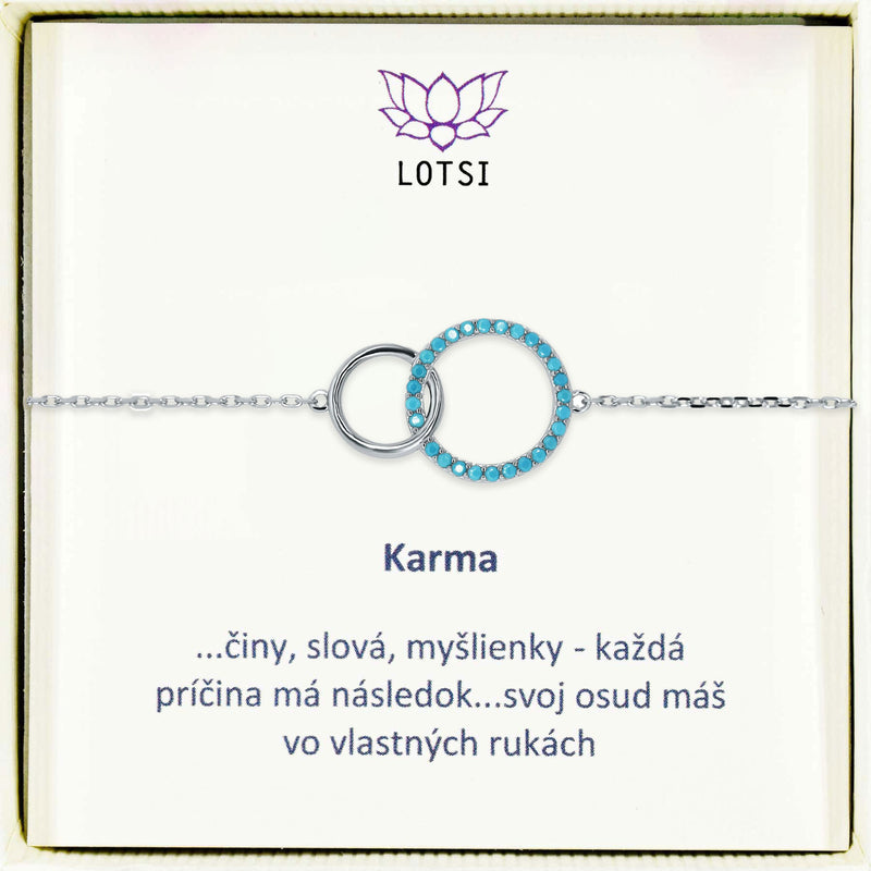 Strieborný náramok Karma