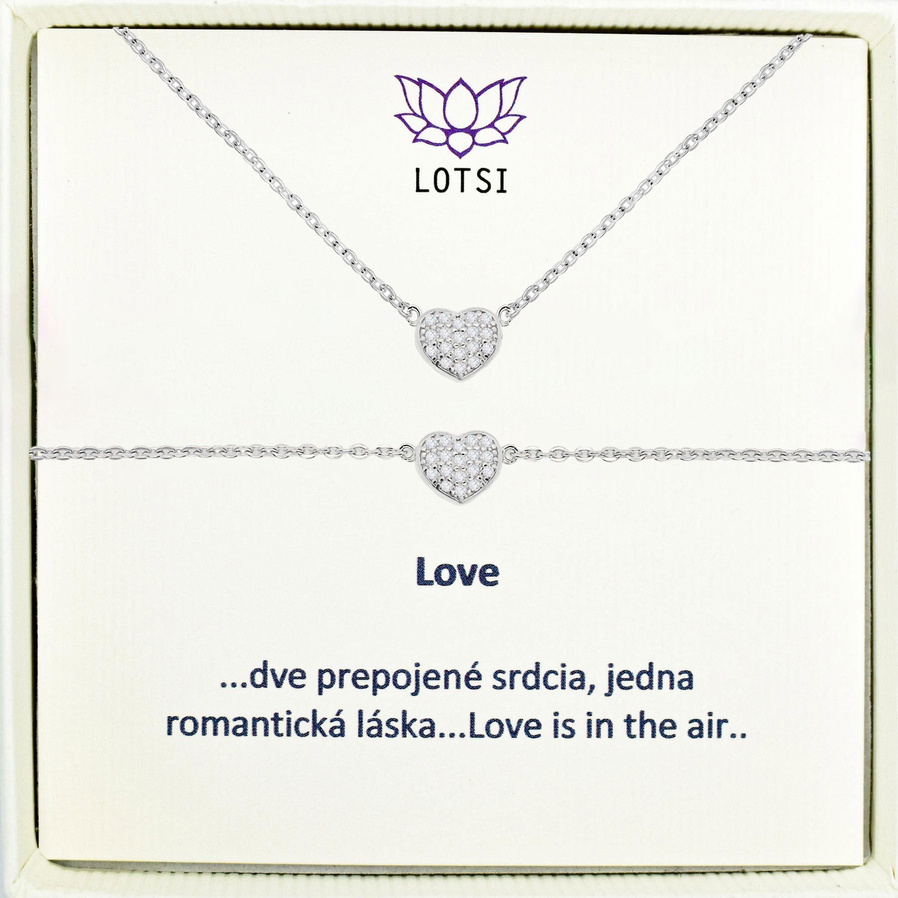 Strieborný set Love