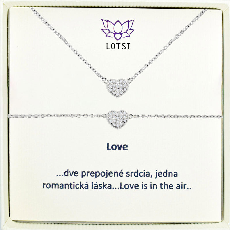 Strieborný set Love