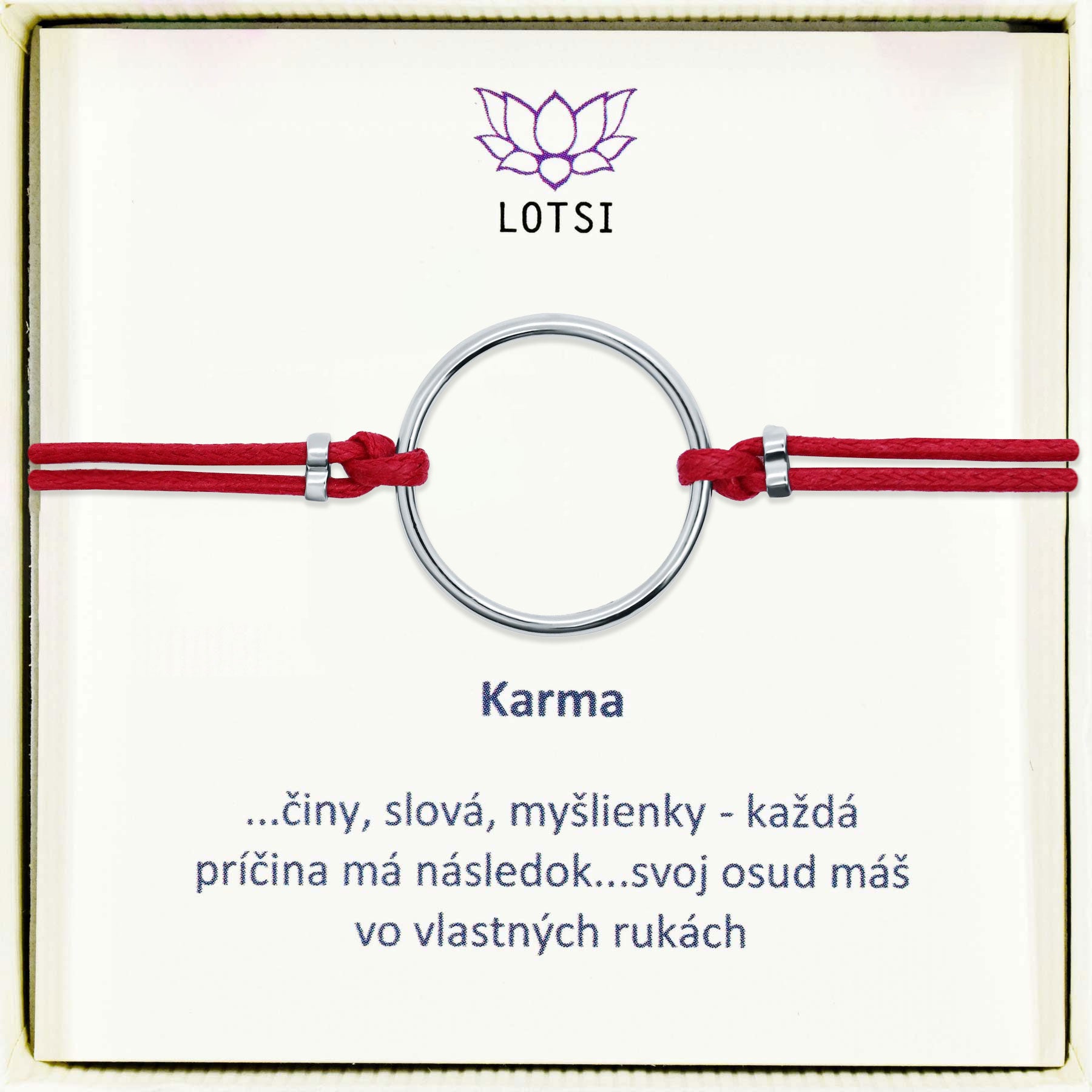 Strieborný náramok Karma