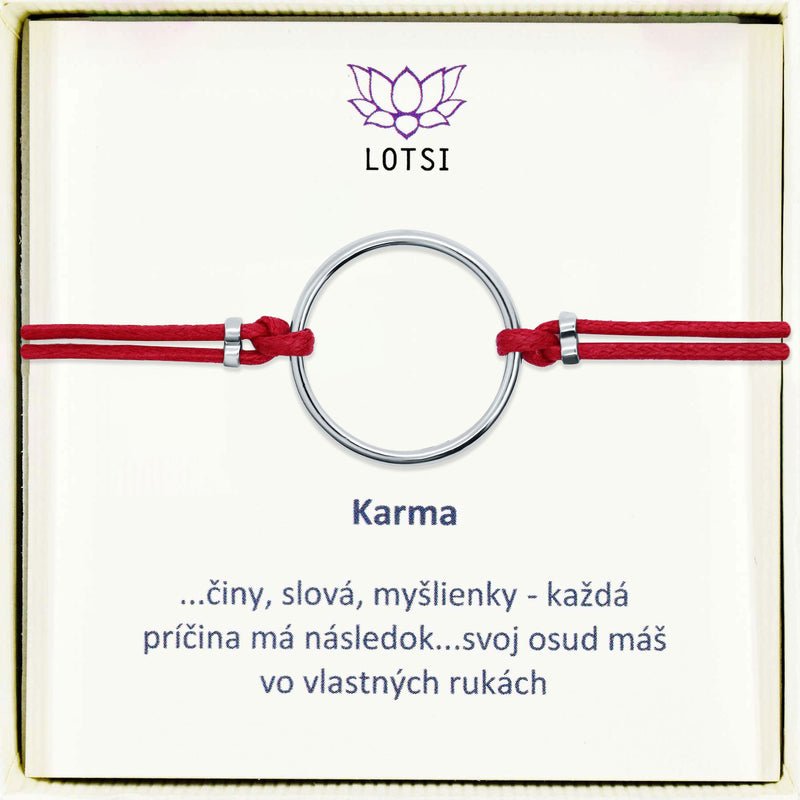 Strieborný náramok Karma