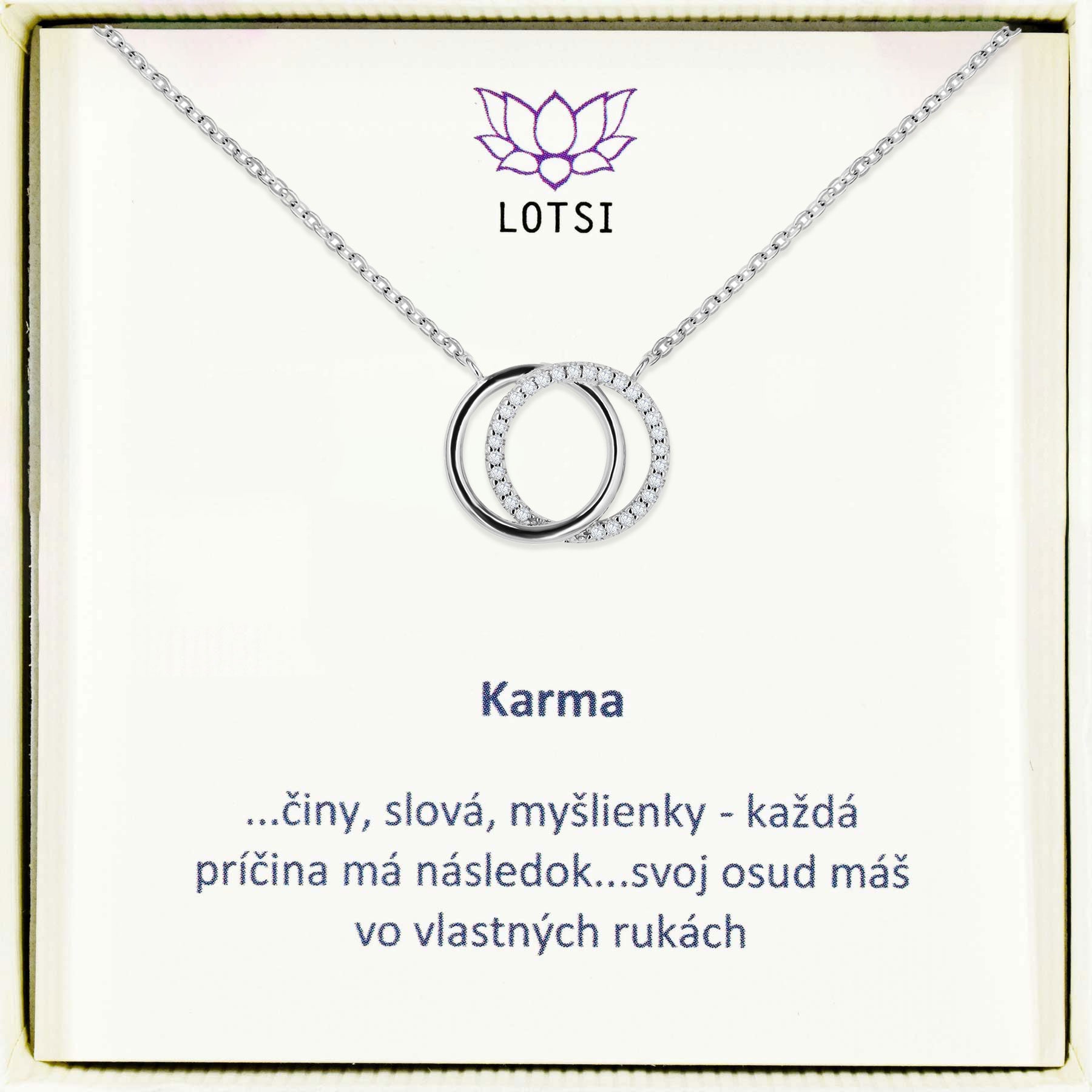 Strieborná retiazka Karma