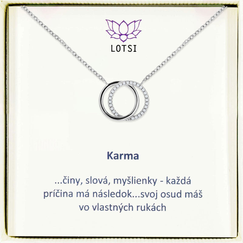 Strieborná retiazka Karma