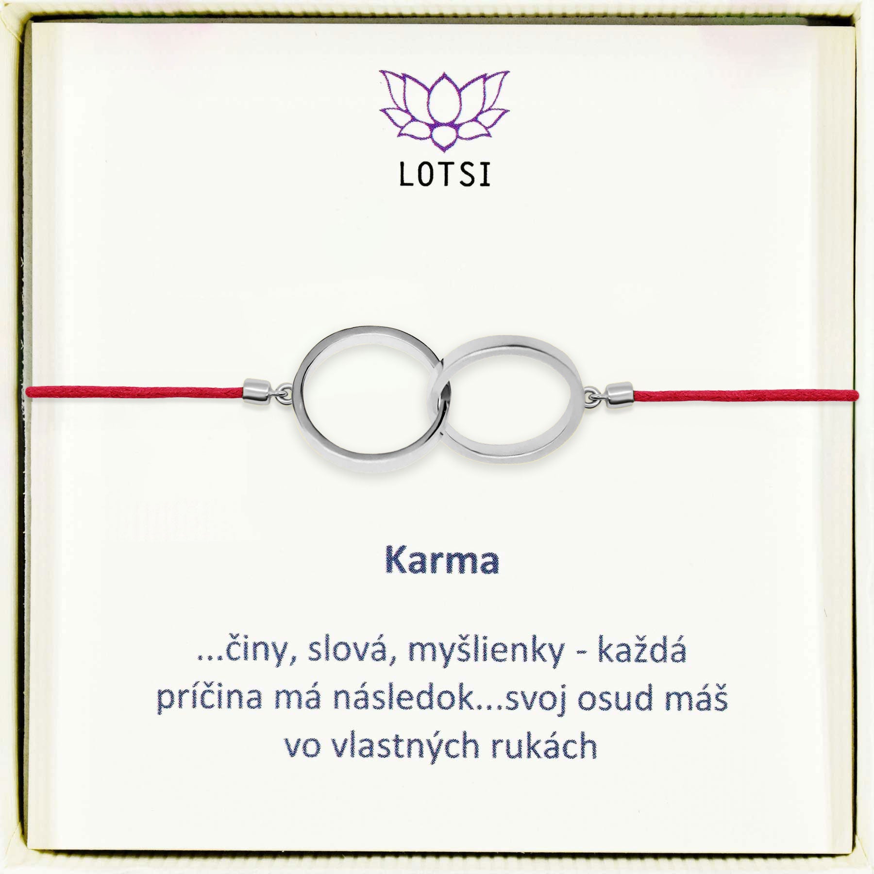 Strieborný náramok Karma