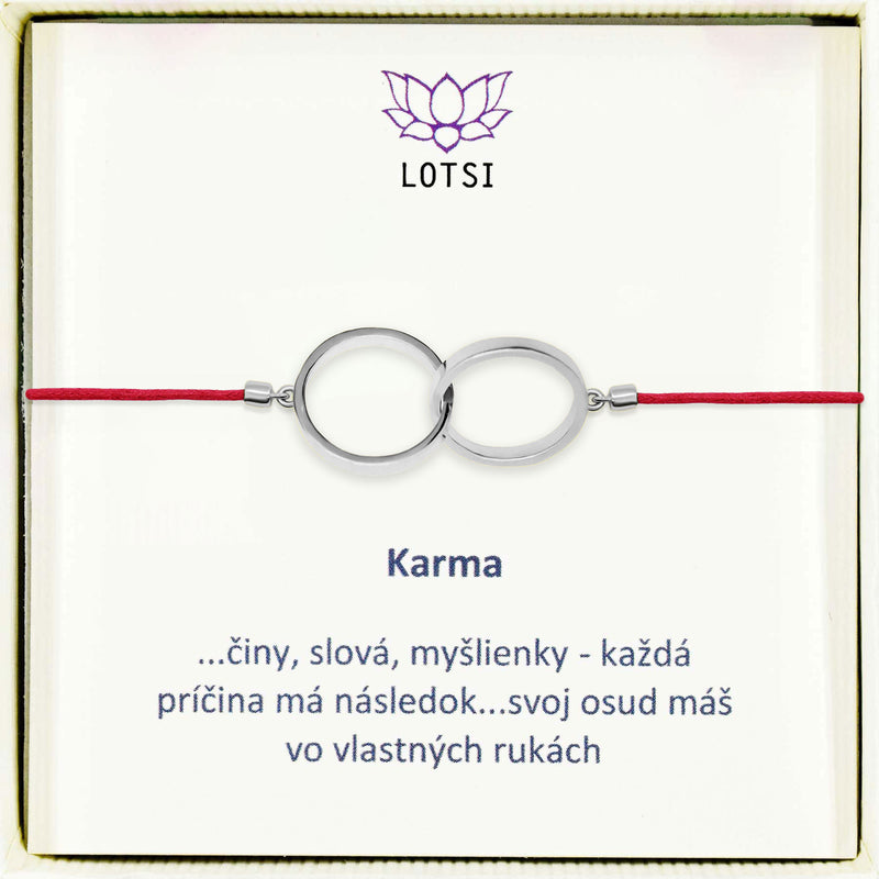 Strieborný náramok Karma