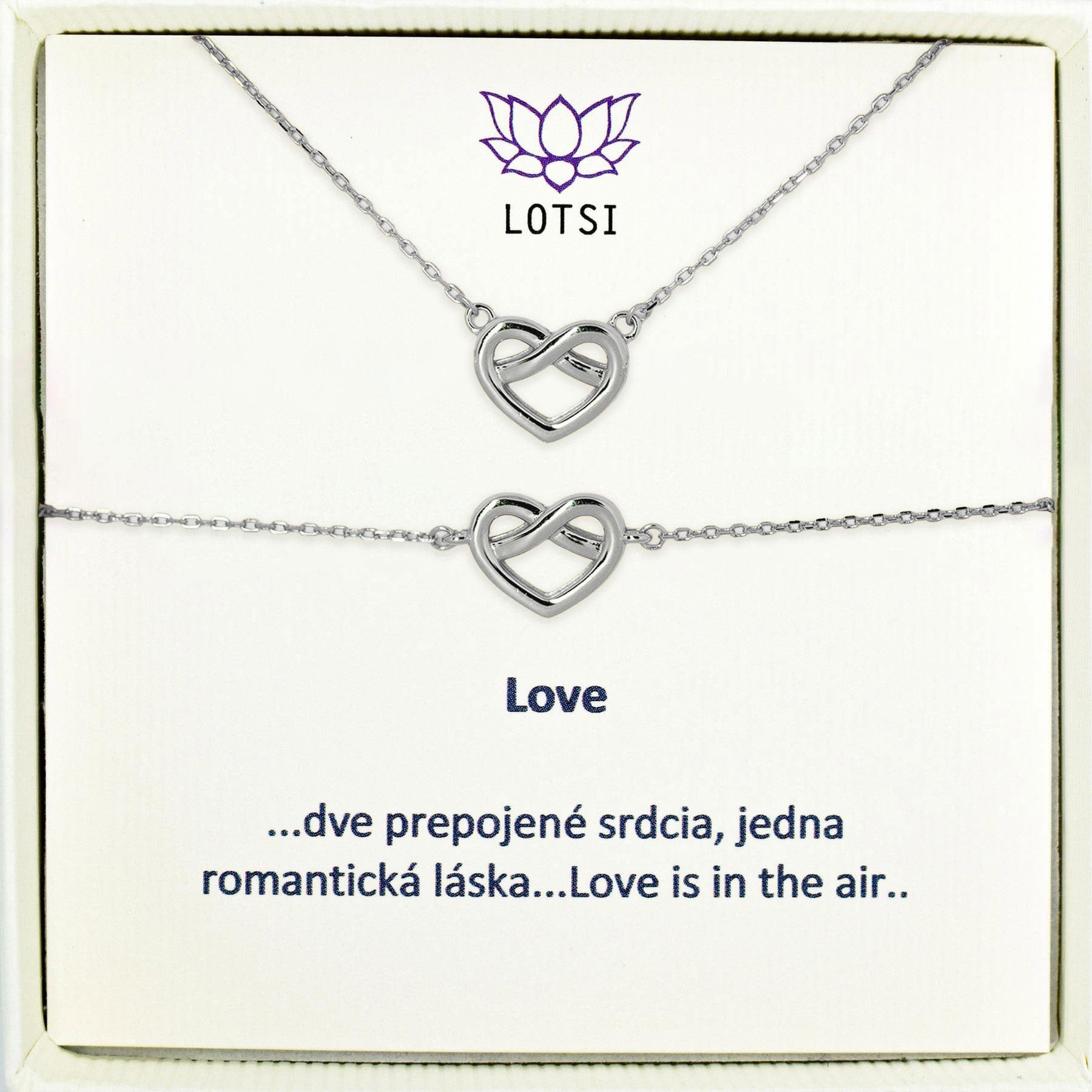 Strieborný set Love