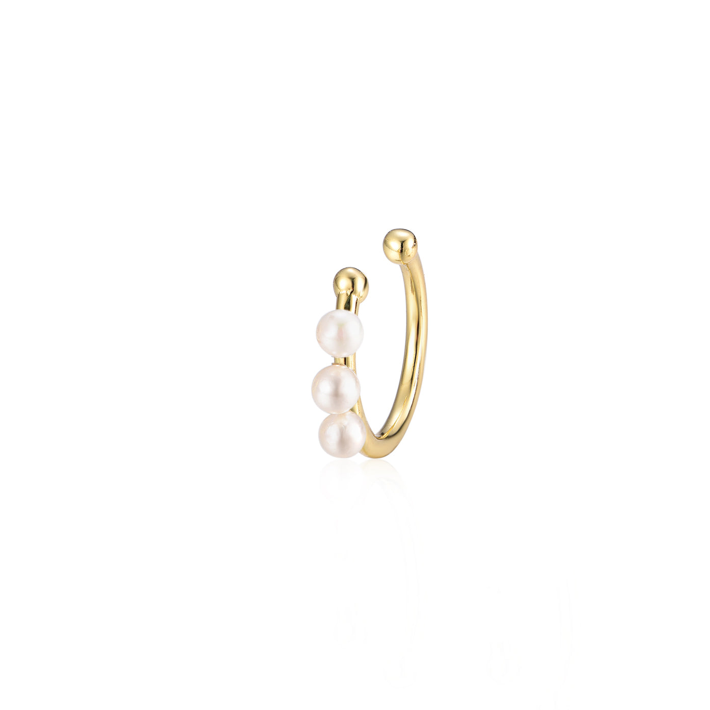 Strieborná náušnica "cuff"