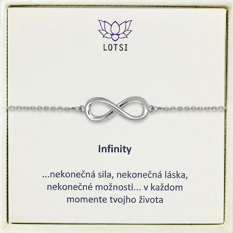 Strieborný náramok Infinity