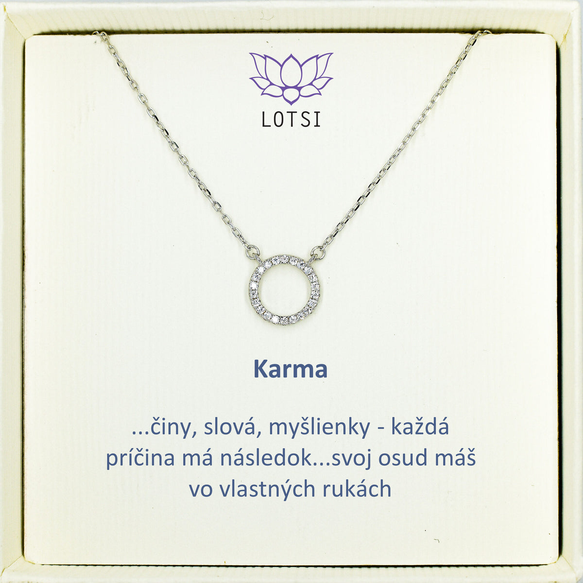 Strieborná retiazka Karma
