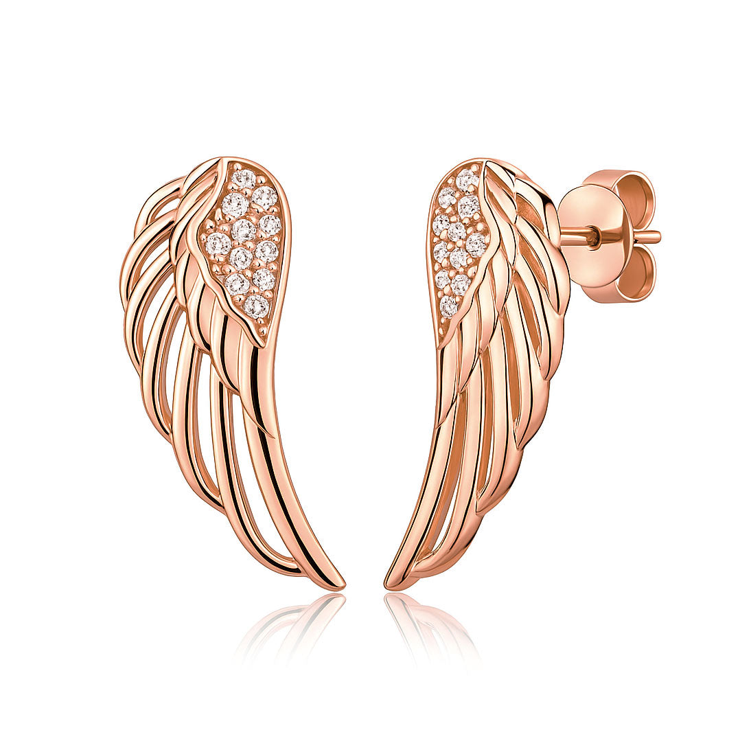 strieborne-nausnice-s-ruzovym-pozlatenim-anjelske-kridla-ruzove-pozlatenie