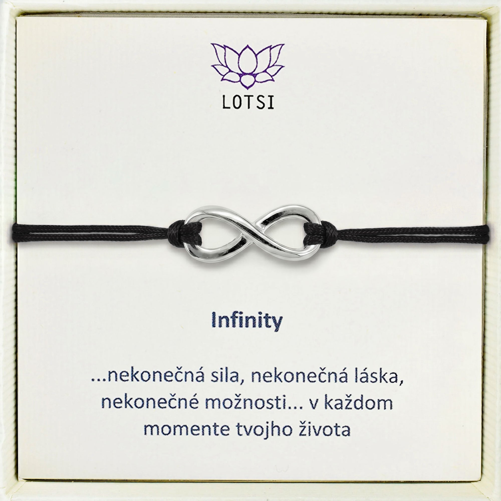 Strieborný náramok Infinity