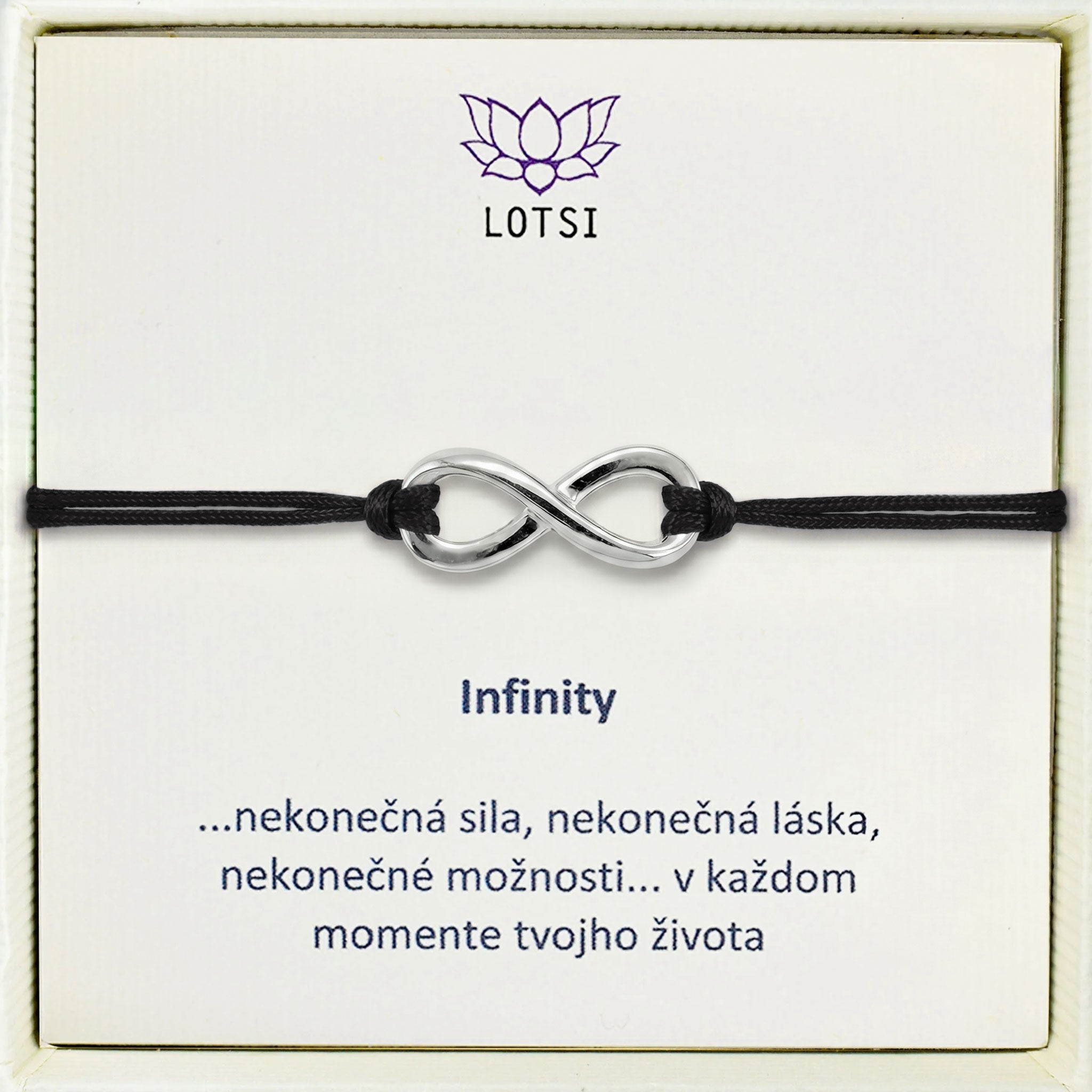 Strieborný náramok Infinity