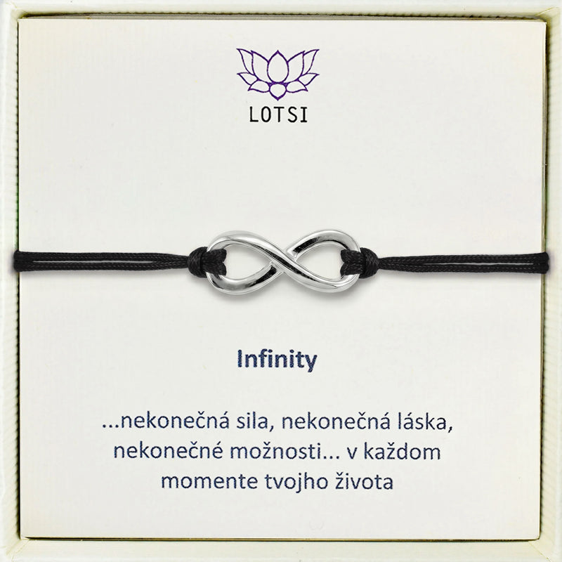 Strieborný náramok Infinity