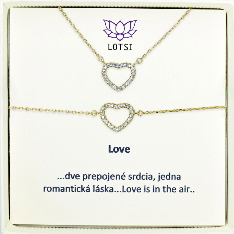 Strieborný set Love