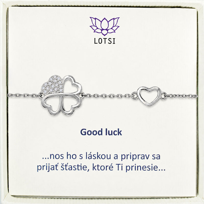Strieborný náramok Good luck