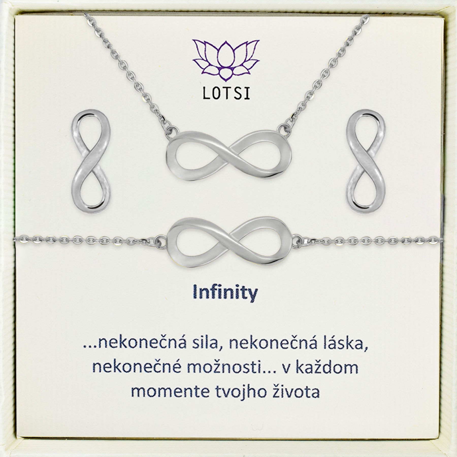 Strieborný set Infinity