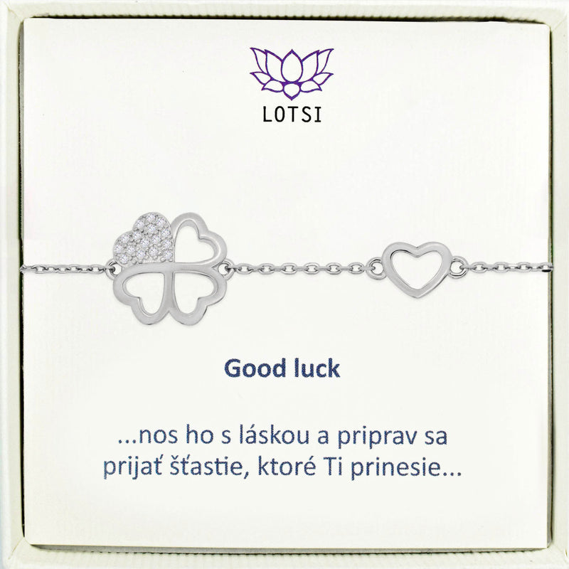 Strieborný náramok Good luck