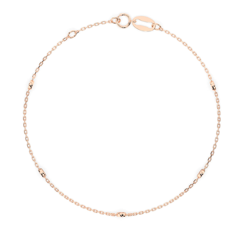 Náramok s diamantmi, ružové zlato — pohľad zhora