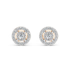 Náušnice s diamantmi, ružové zlato — čelný pohľad