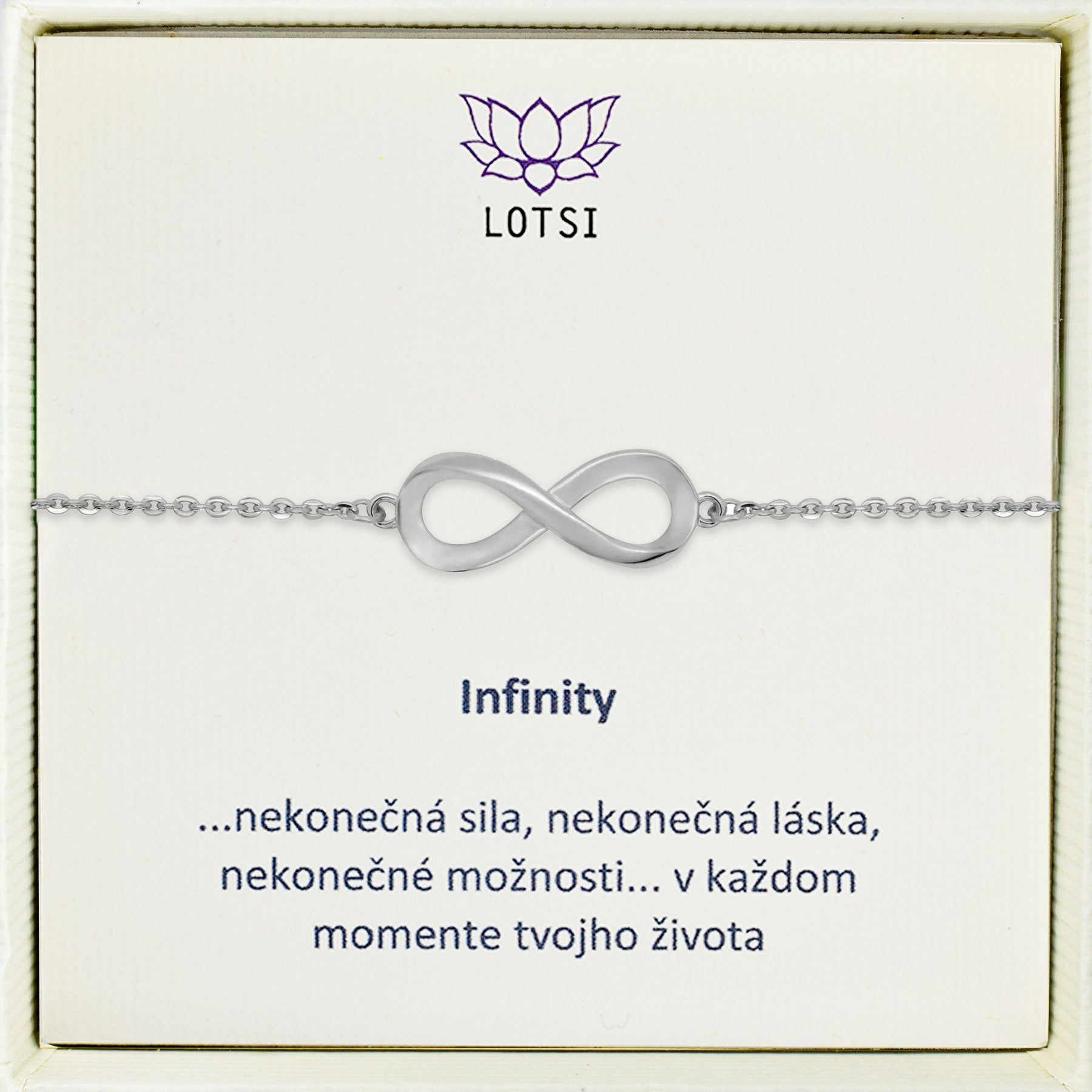 Strieborný náramok Infinity