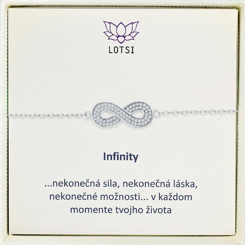 Strieborný náramok Infinity