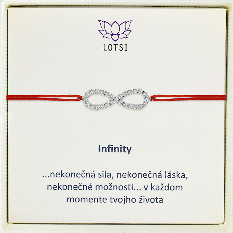 Strieborný náramok Infinity