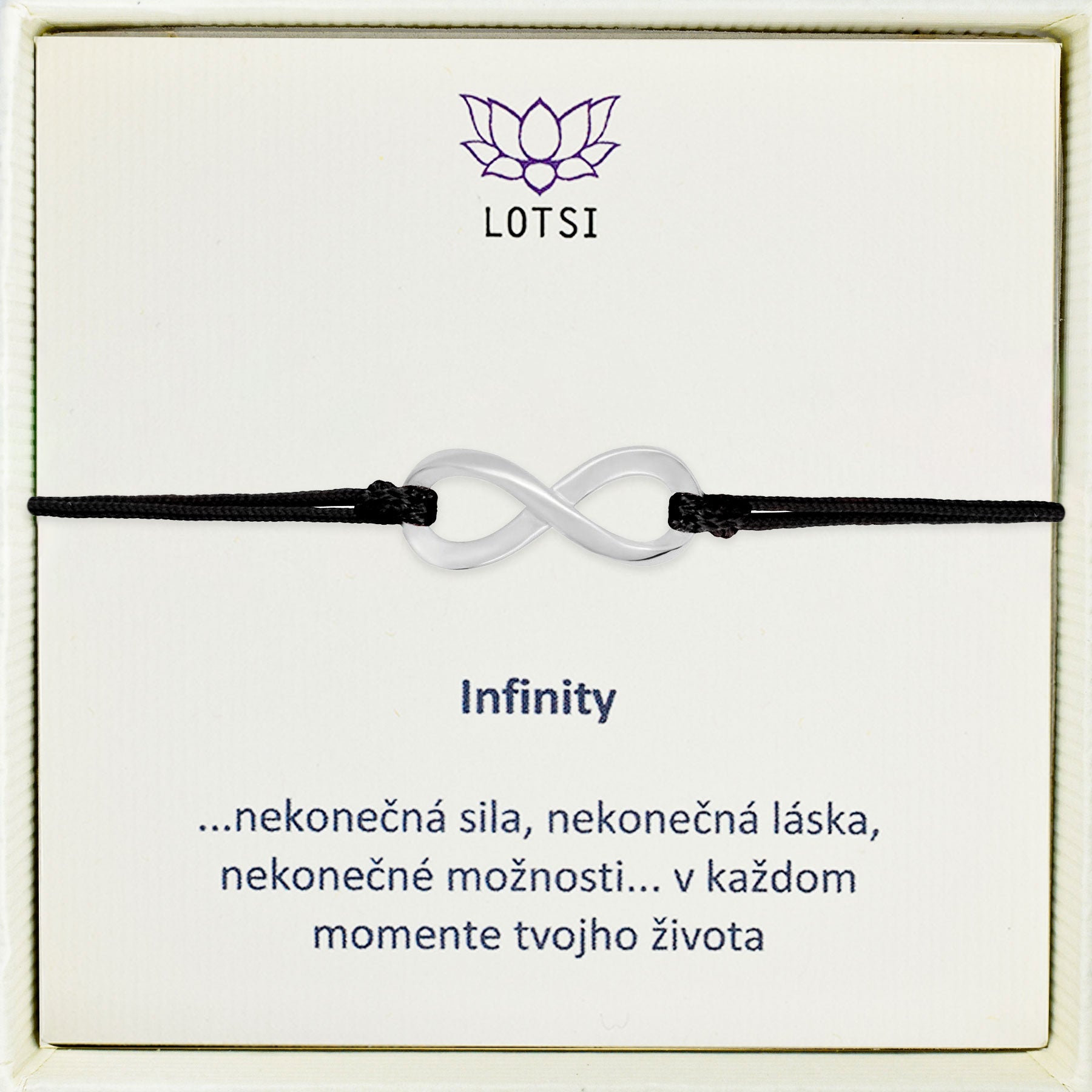 Strieborný náramok Infinity