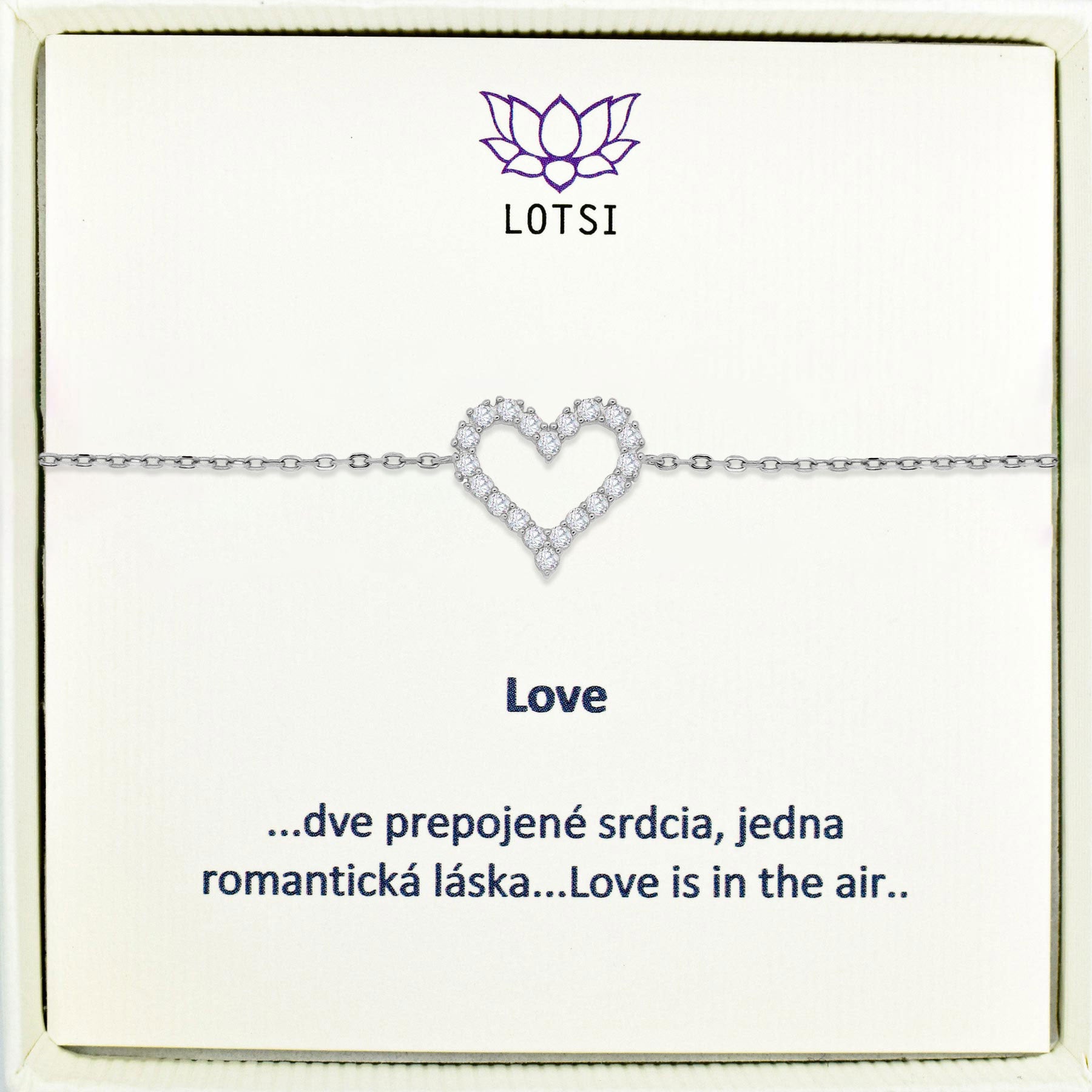 Strieborný náramok Love