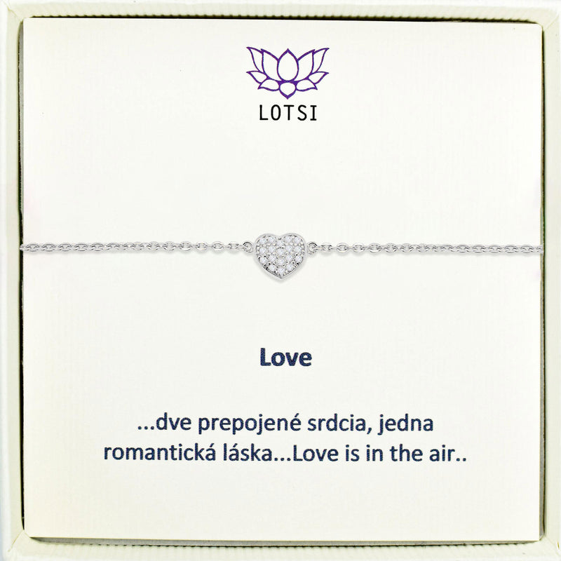 Strieborný náramok Love