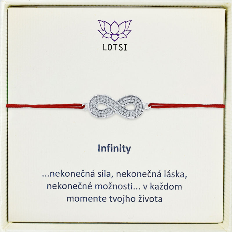 Strieborný náramok Infinity