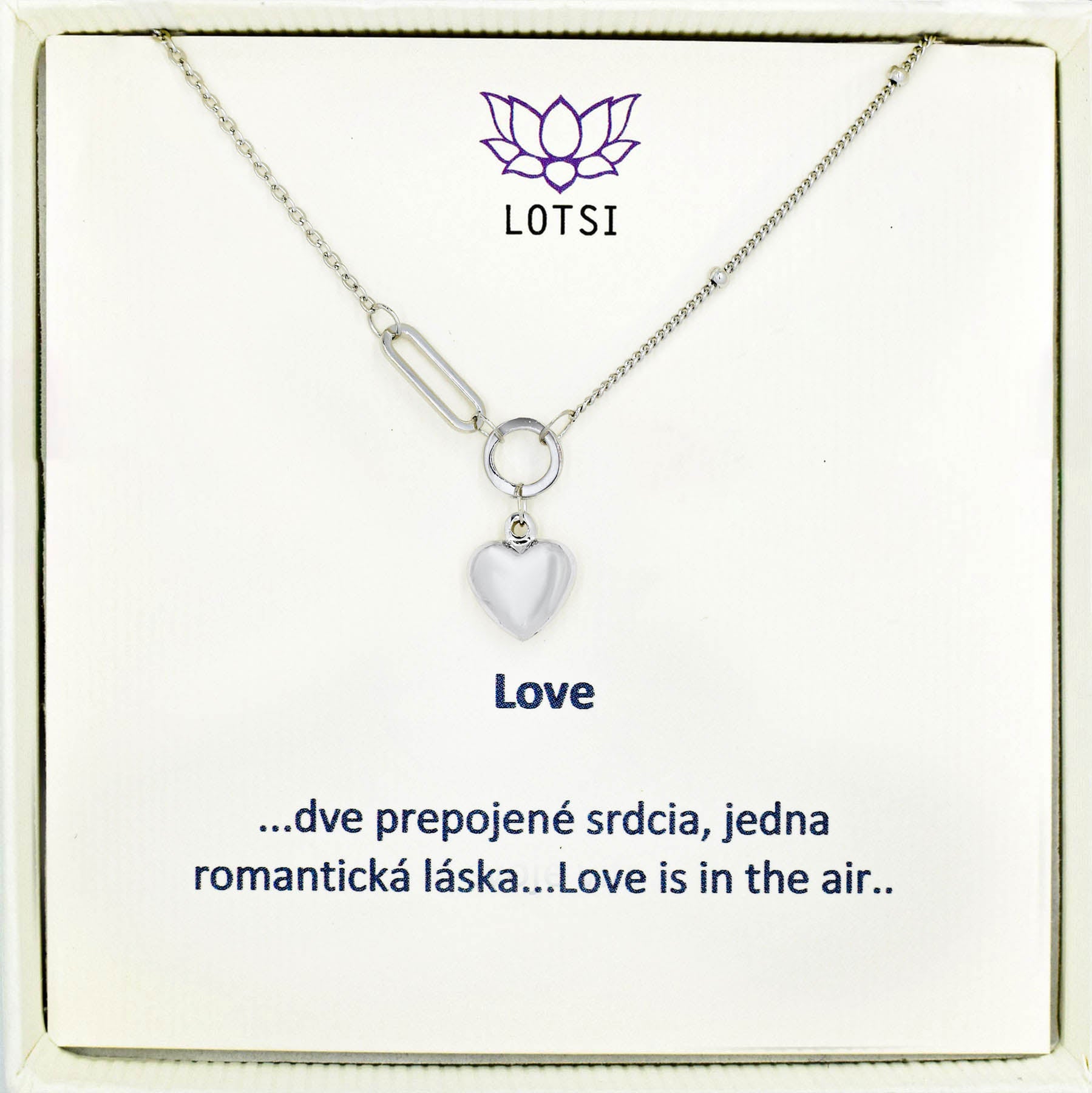 Strieborná retiazka Love