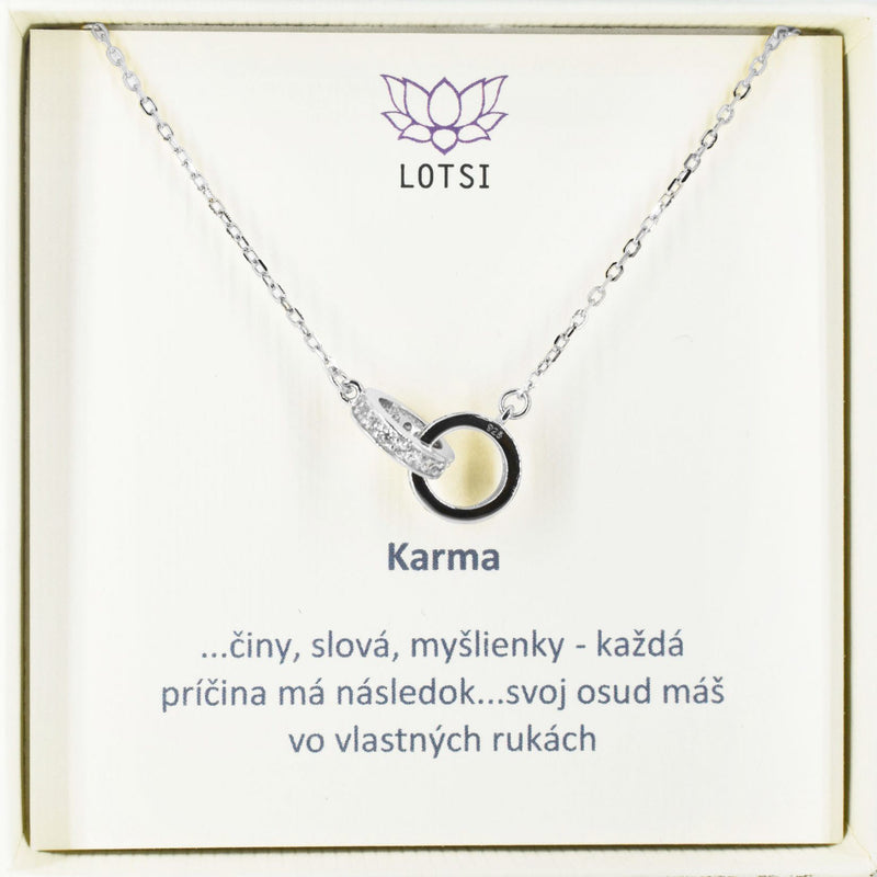 Strieborná retiazka Karma