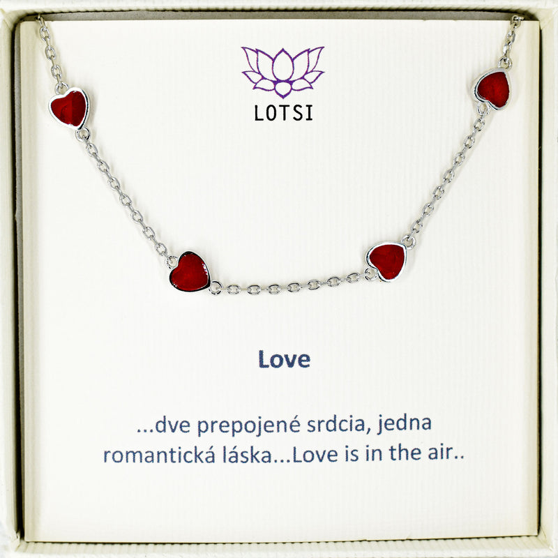 strieborny nahrdelnik so srdieckami