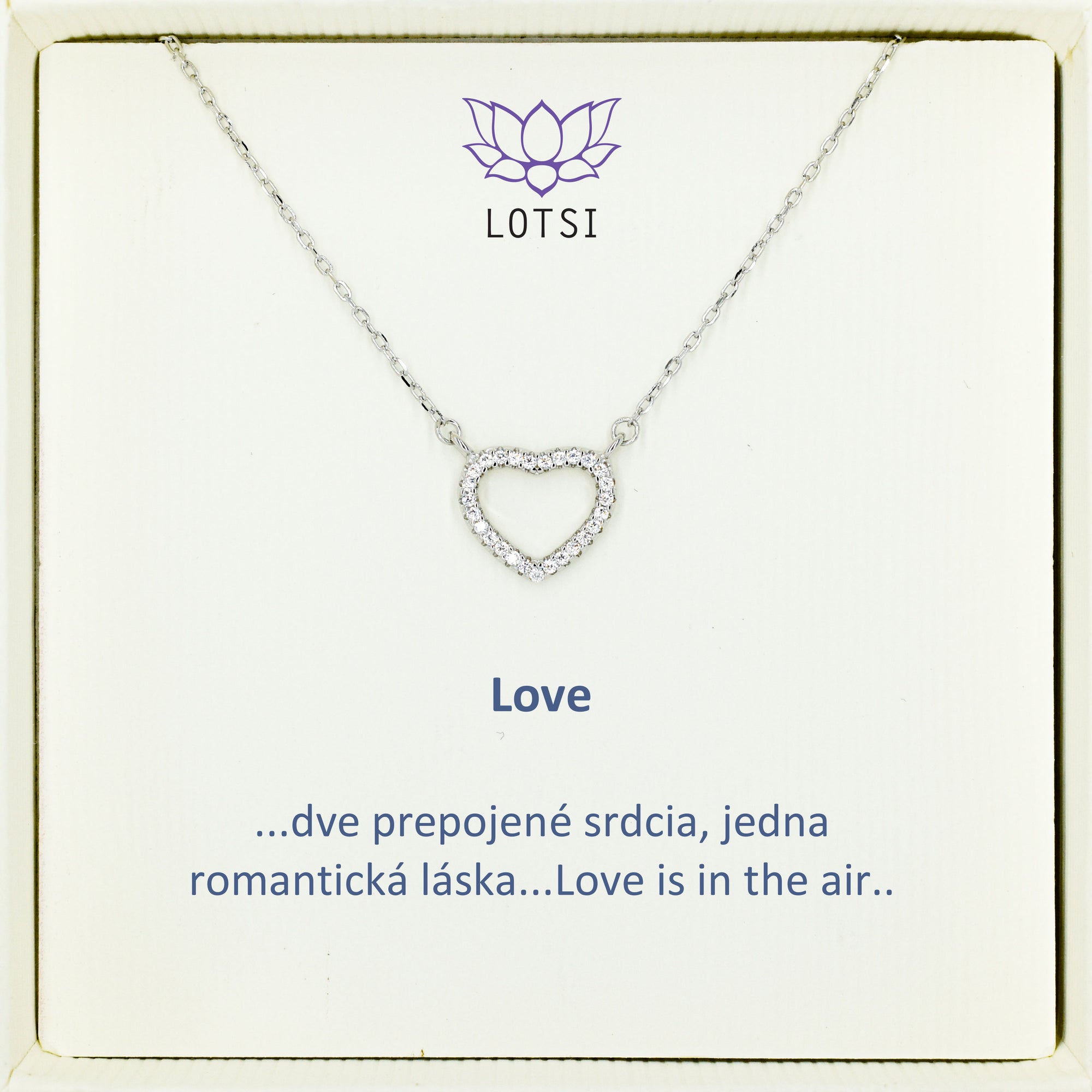 Strieborná retiazka Love