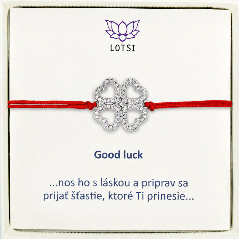 Strieborný náramok Good luck