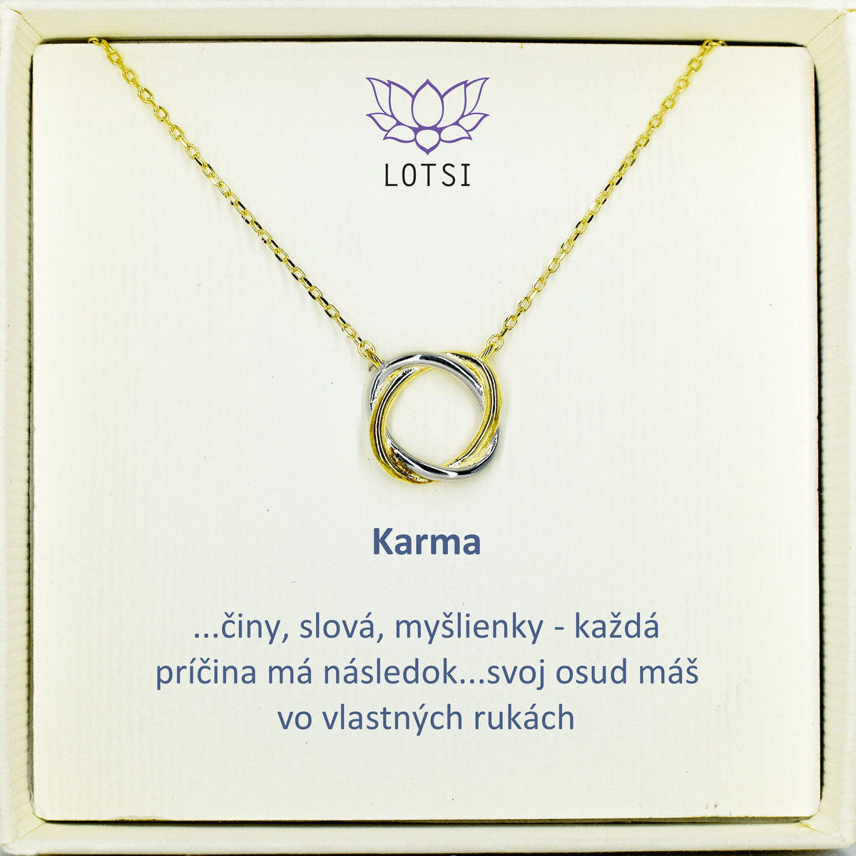 Strieborná retiazka Karma