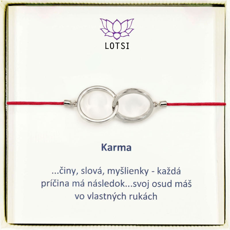 Strieborný náramok Karma