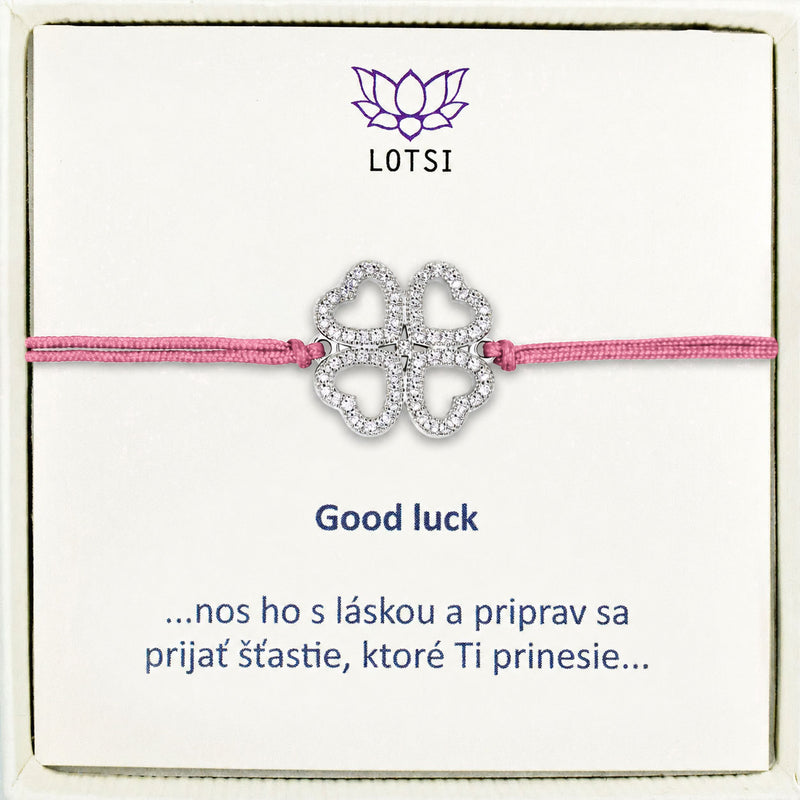 Strieborný náramok Good luck