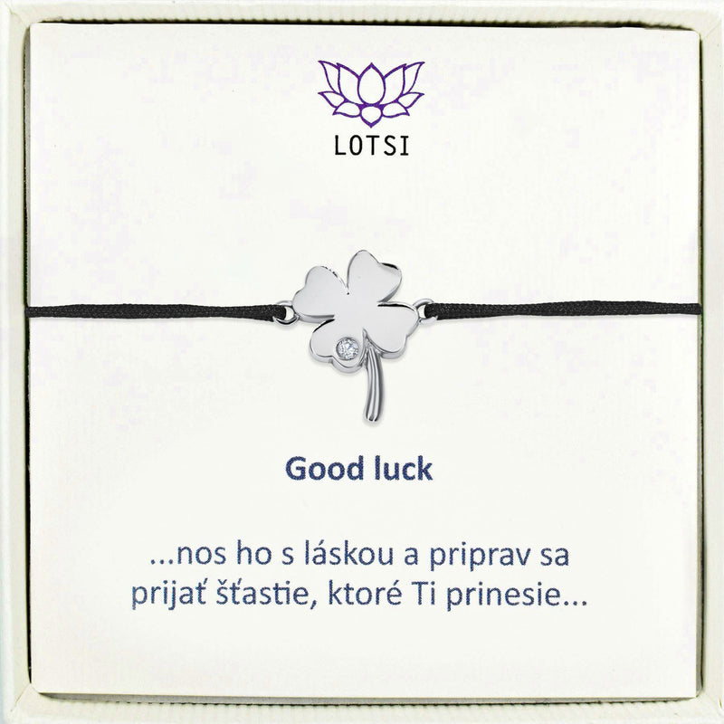 Strieborný náramok Good luck