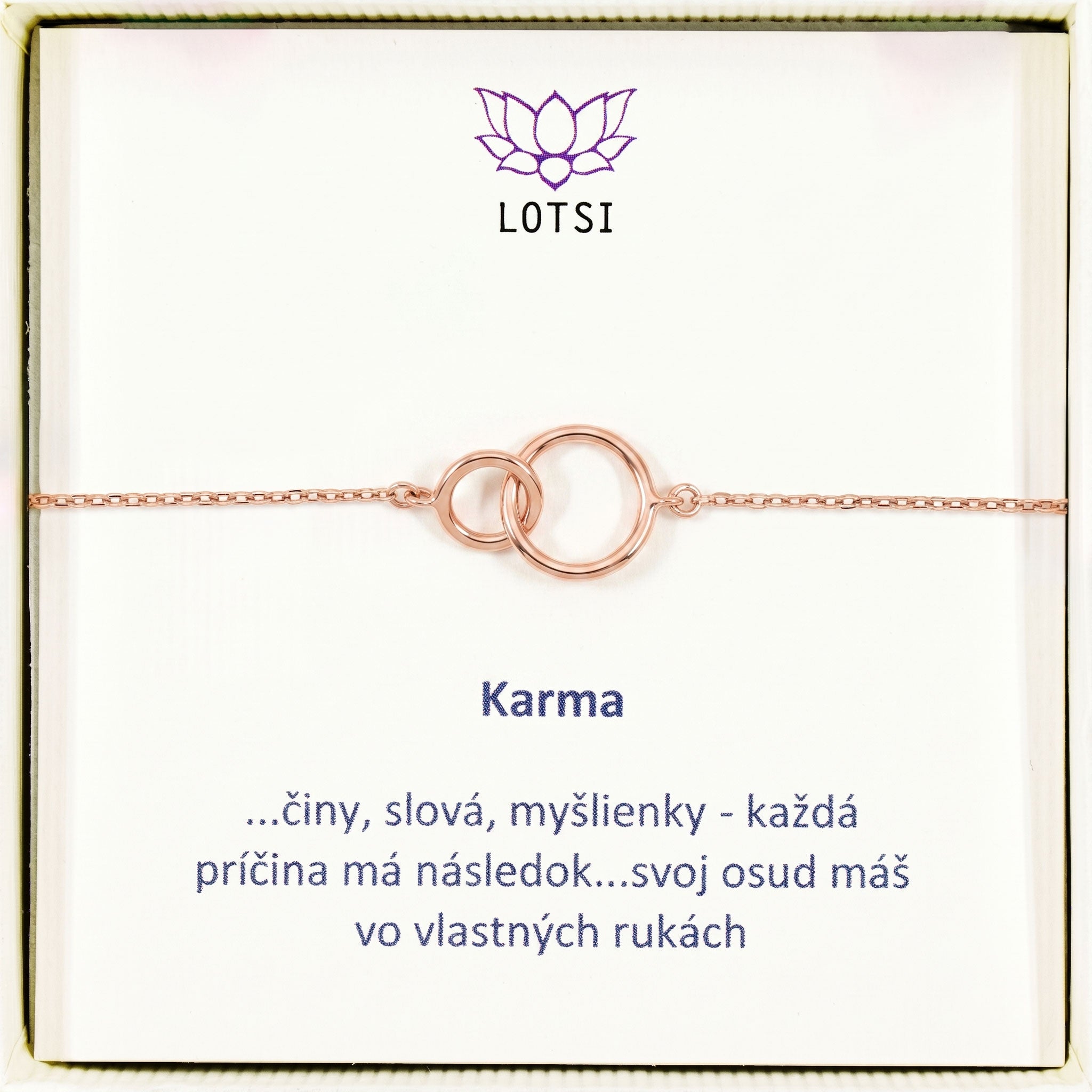 Strieborný náramok Karma