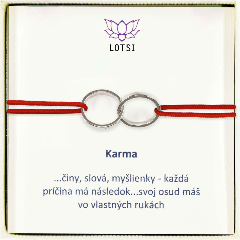 Strieborný náramok Karma