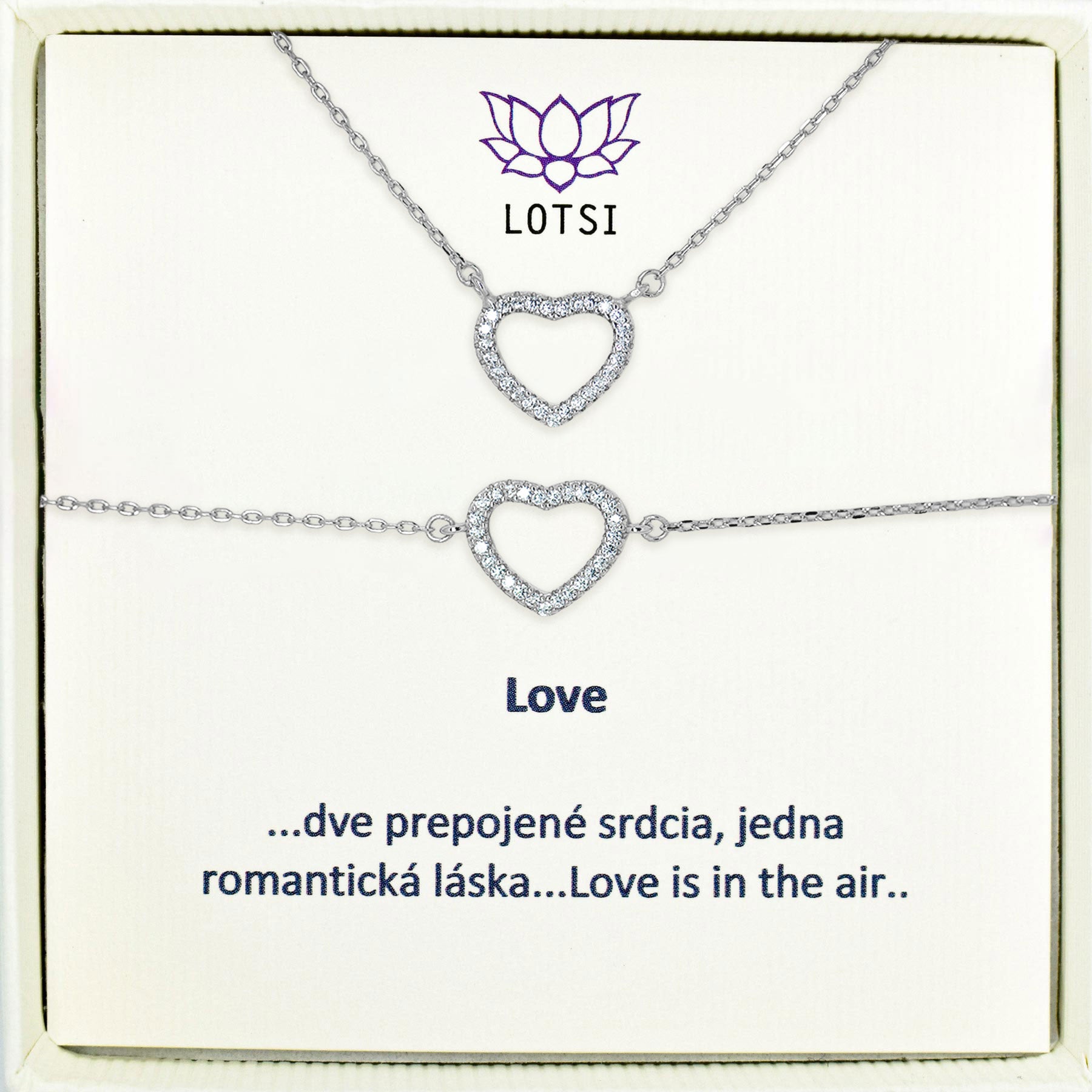Strieborný set Love