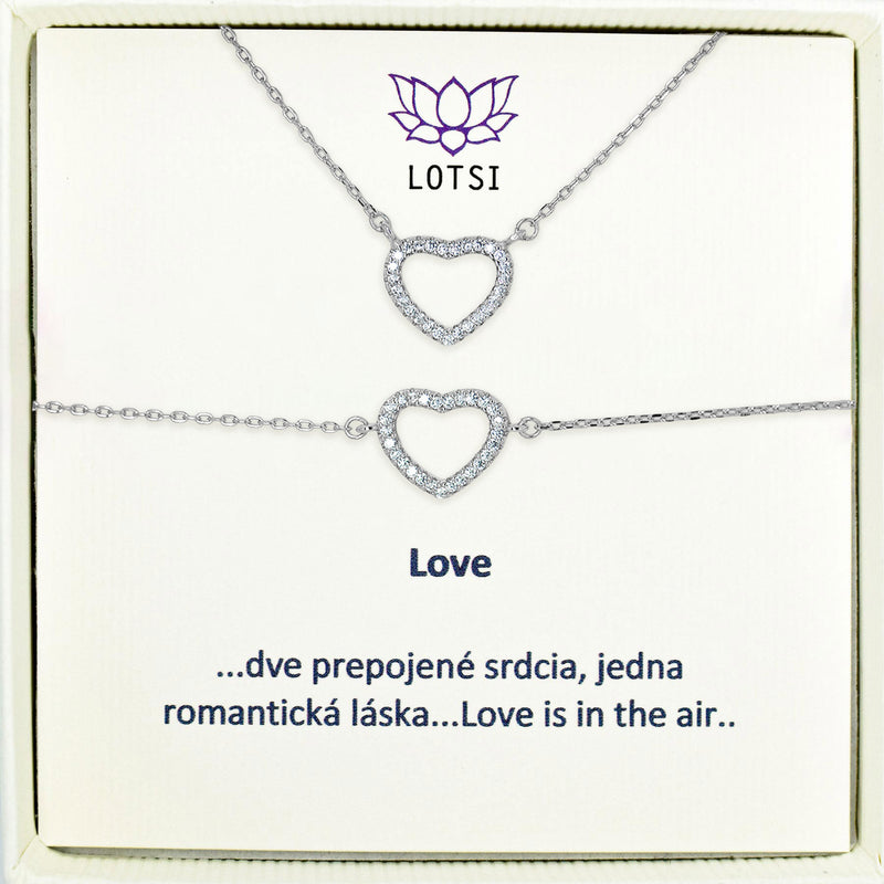 Strieborný set Love